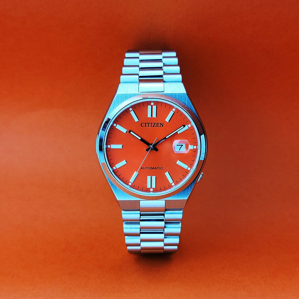  Shop Authentic Citizen x Pantone Automatic Blazing Red Dial Silver Steel Strap Watch For Men - NJ0158-89W - Luxxuri