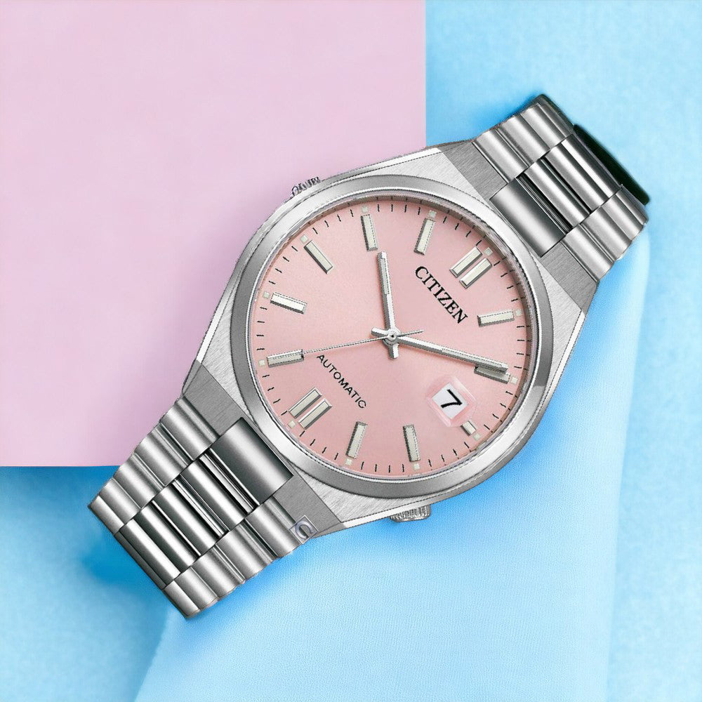  Shop Authentic Citizen x Pantone Automatic Dreamy Pink Dial Silver Steel Strap Watch For Men - NJ0158-89X - Luxxuri