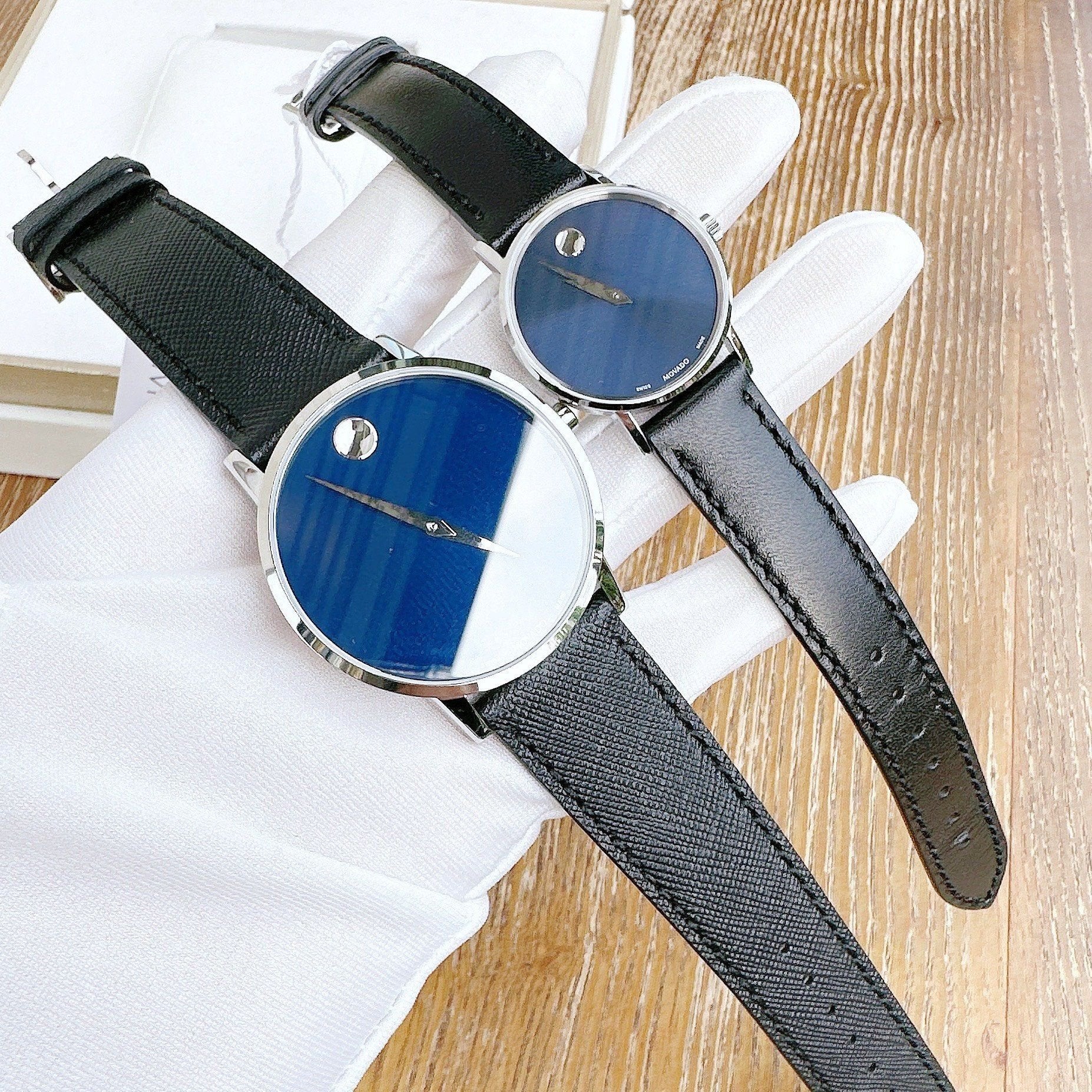  Shop Authentic Movado Museum Classic Blue Dial Black Leather Strap Watch for Men - 0607197 - Luxxuri