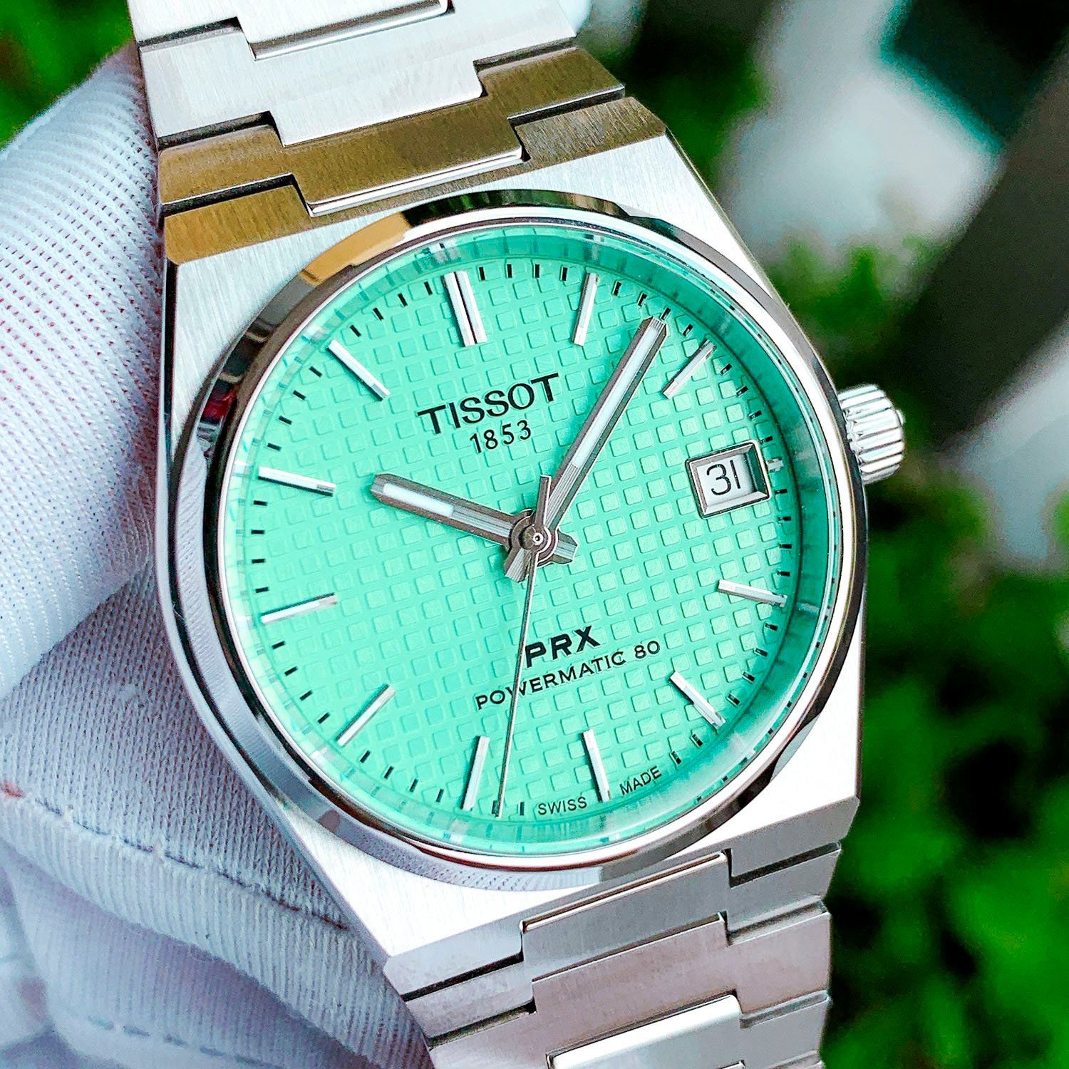  Shop Authentic Tissot PRX Powermatic 80 Light Green Dial Silver Steel Strap Watch for Men - T137.207.11.091.01 - Luxxuri