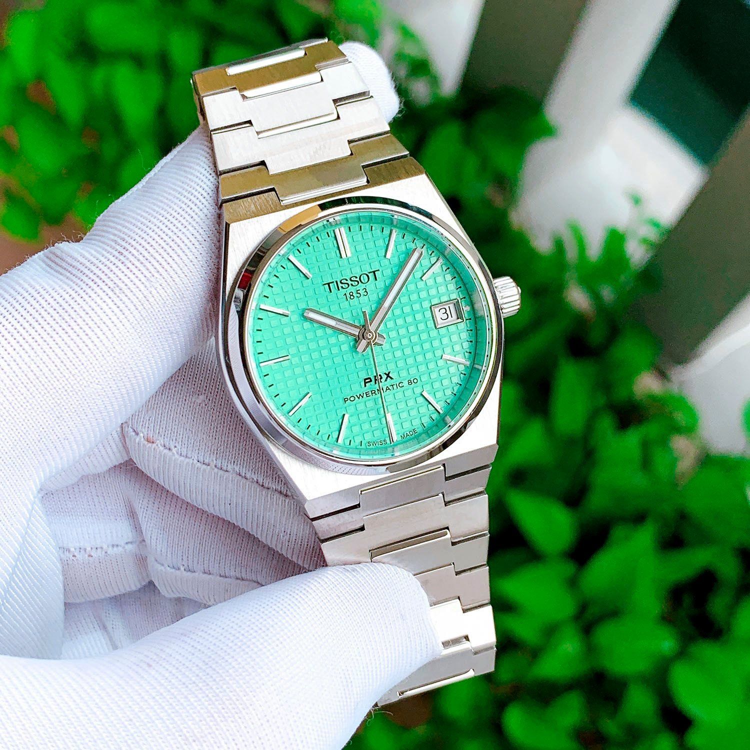  Shop Authentic Tissot PRX Powermatic 80 Light Green Dial Silver Steel Strap Watch for Men - T137.207.11.091.01 - Luxxuri