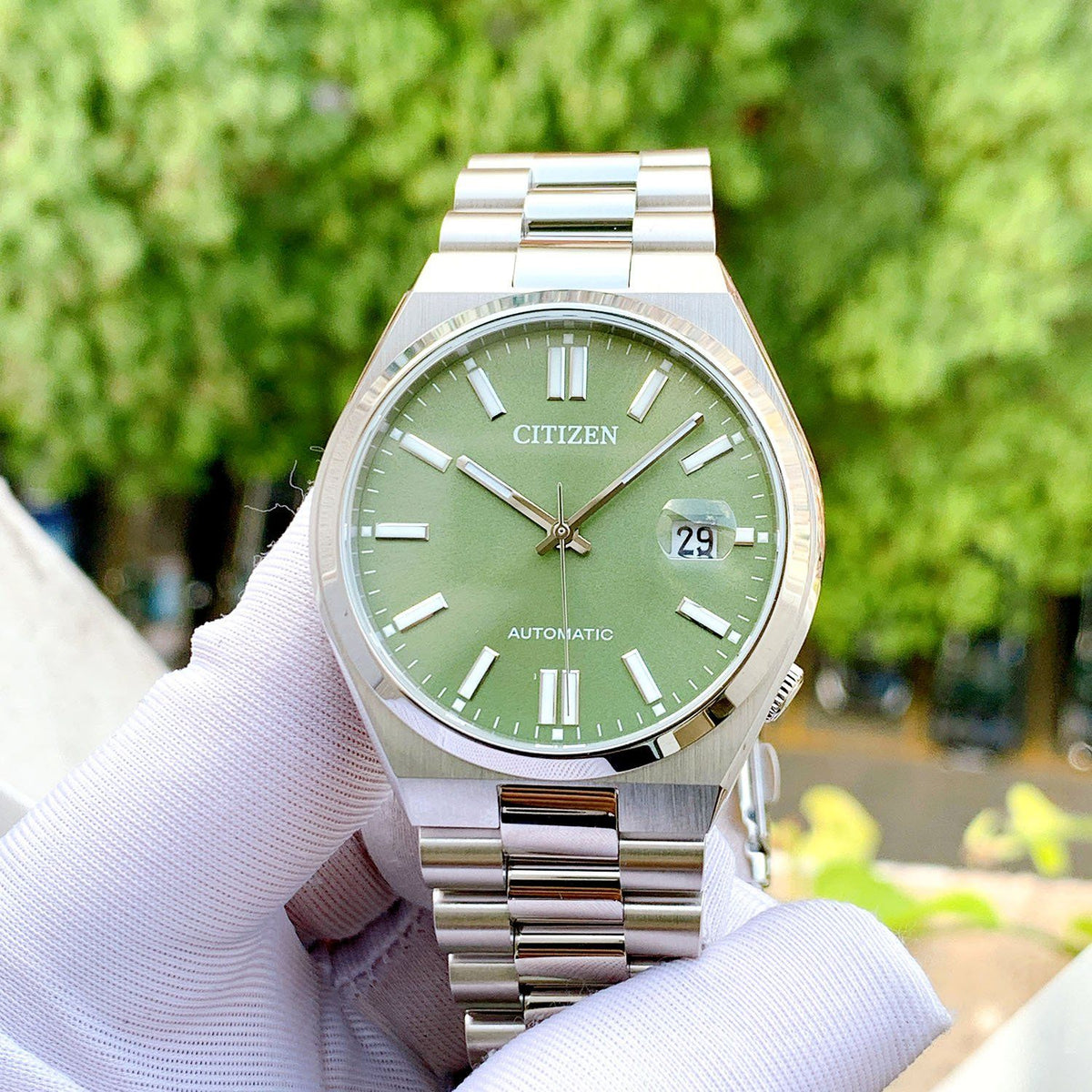  Shop Authentic Citizen x Pantone Automatic Peaceful Green Dial Silver Steel Strap Watch For Men - NJ0158-89Z - Luxxuri