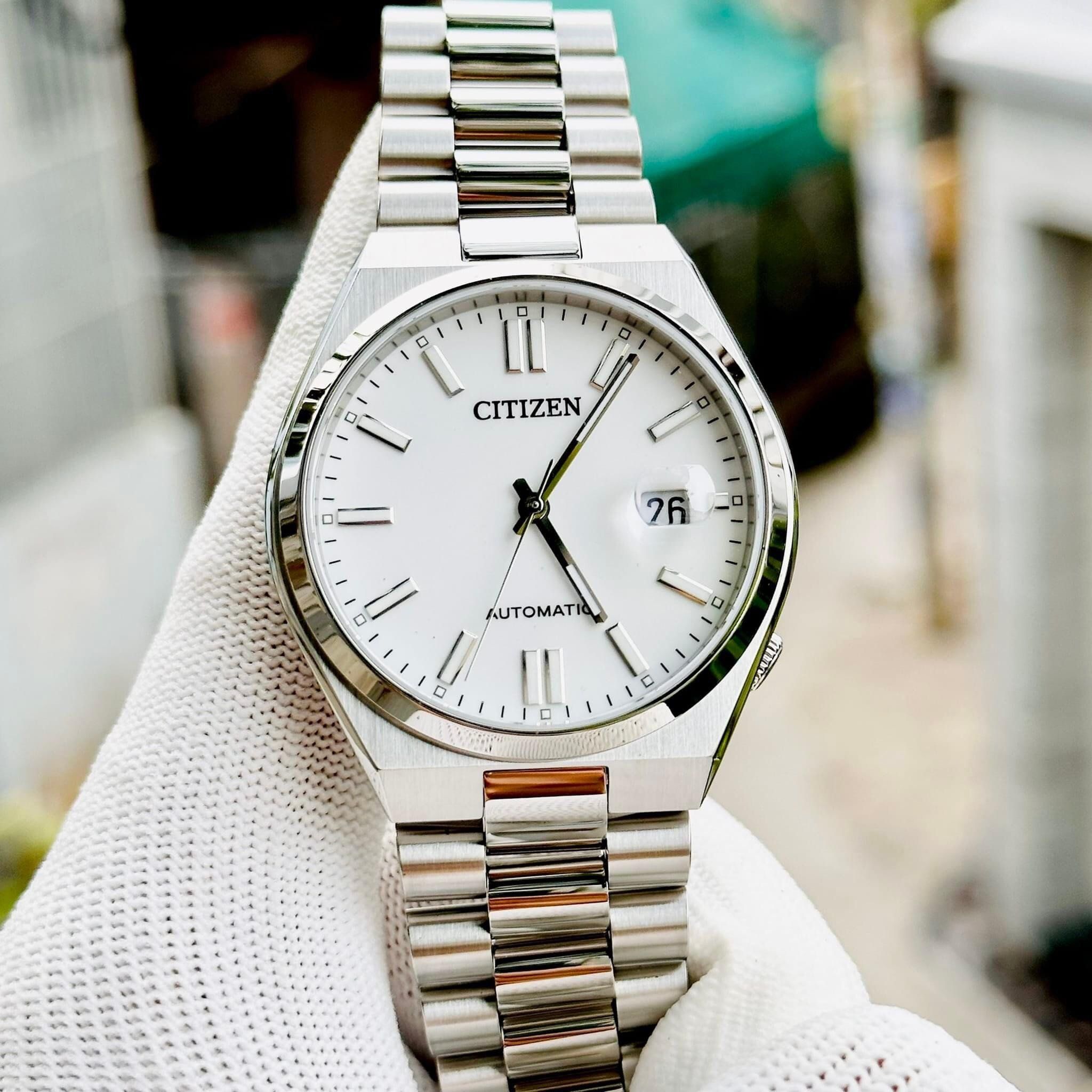  Shop Authentic Citizen Tsuyosa Automatic White Dial Silver Steel Strap Watch For Men - NJ0150-81A - Luxxuri