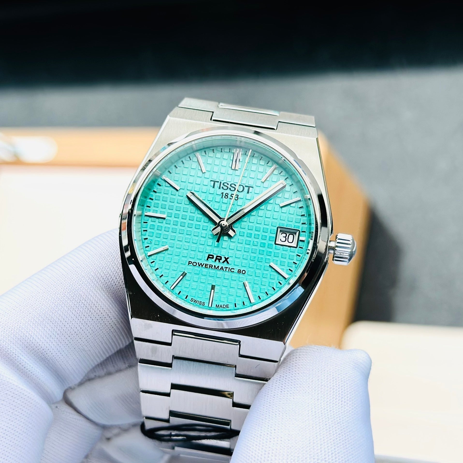  Shop Authentic Tissot PRX Powermatic 80 Light Green Dial Silver Steel Strap Watch for Men - T137.207.11.091.01 - Luxxuri