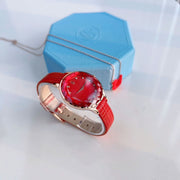  Shop Authentic Swarovski Octea Nova Quartz Red Dial Red Leather Strap Watch for Women - 5650002 - Luxxuri