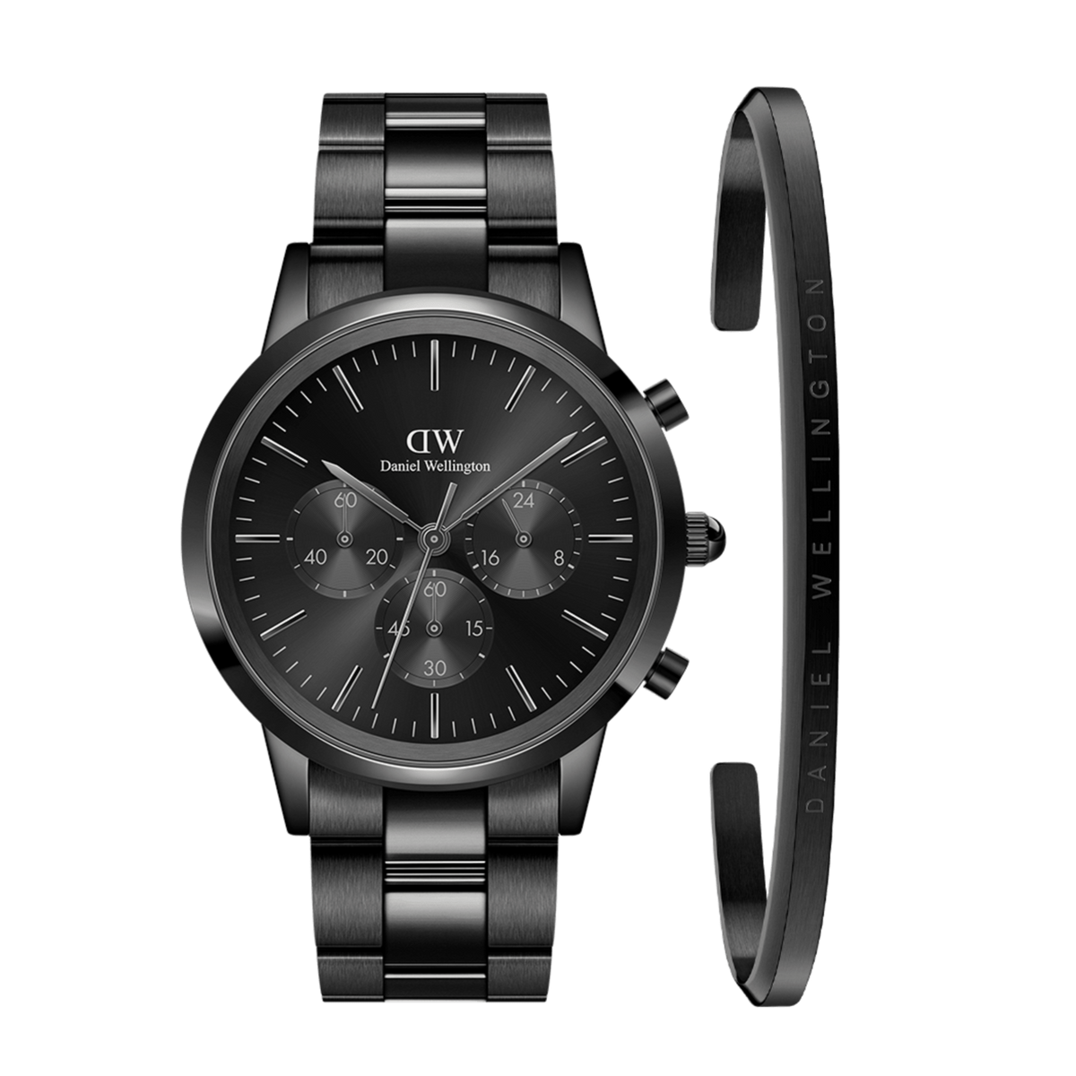  Shop Authentic Daniel Wellington Iconic Chronograph Black Dial Black Steel Strap Watch For Men - DW00100642 - Luxxuri