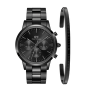  Shop Authentic Daniel Wellington Iconic Chronograph Black Dial Black Steel Strap Watch For Men - DW00100642 - Luxxuri