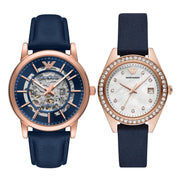  Shop Authentic Emporio Armani Meccanico Automatic Blue Dial Blue Leather Strap Watch For Men - AR60050 - Luxxuri