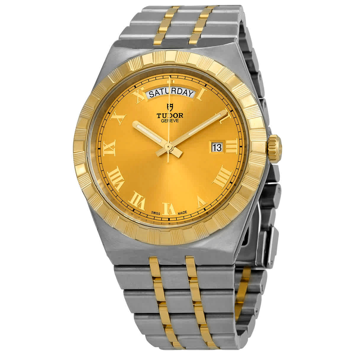  Shop Authentic Tudor Royal Automatic Diamonds Gold Dial Two Tone Steel Strap Watch for Men - M28603-0006 - Luxxuri