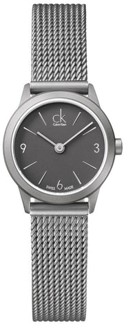  Shop Authentic Calvin Klein Minimal Grey Dial Silver Mesh Bracelet Watch for Women - K3M53154 - Luxxuri