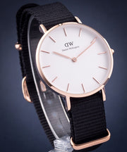  Shop Authentic Daniel Wellington Classic Petite Cornwall White Dial Green NATO Strap Watch For Women - DW00100253 - Luxxuri
