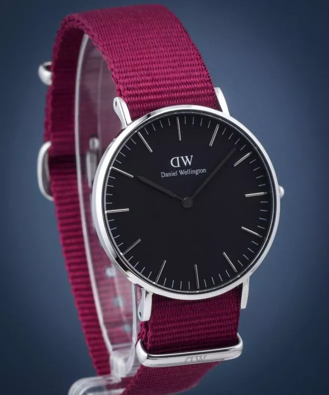  Shop Authentic Daniel Wellington Classic Roselyn Black Dial Maroon Nylon Strap Watch For Women - DW00100274 - Luxxuri