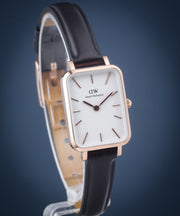  Shop Authentic Daniel Wellington Quadro White Dial Black Leather Strap Watch For Women - DW00100434 - Luxxuri