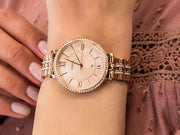  Shop Authentic Fossil Jacqueline Rose Gold Dial Rose Gold Steel Strap Watch for Women - ES3546 - Luxxuri