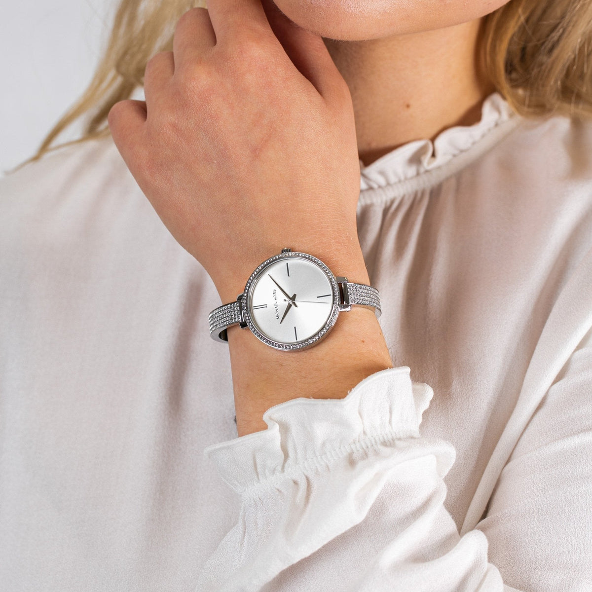  Shop Authentic Michael Kors Jaryn Quartz Silver Dial Silver Steel Strap Watch For Women - MK3783 - Luxxuri