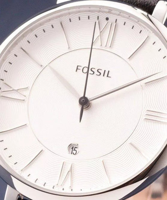  Shop Authentic Fossil Jacqueline Quartz White Dial Black Leather Strap Watch for Women - ES3972 - Luxxuri
