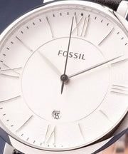  Shop Authentic Fossil Jacqueline Quartz White Dial Black Leather Strap Watch for Women - ES3972 - Luxxuri