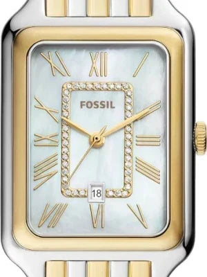  Shop Authentic Fossil Raquel Three Hand Mother of Pearl Dial Two Tone Steel Strap Watch For Women - ES5305 - Luxxuri