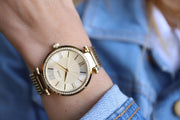  Shop Authentic Guess Soho Champagne Dial Stainless Steel Mesh Bracelet Watch For Women - W0638L2 - Luxxuri
