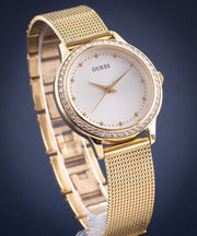  Shop Authentic Guess Chelsea Mother of Pearl White Dial Rose Gold Mesh Strap Watch For Women - W0647L2 - Luxxuri