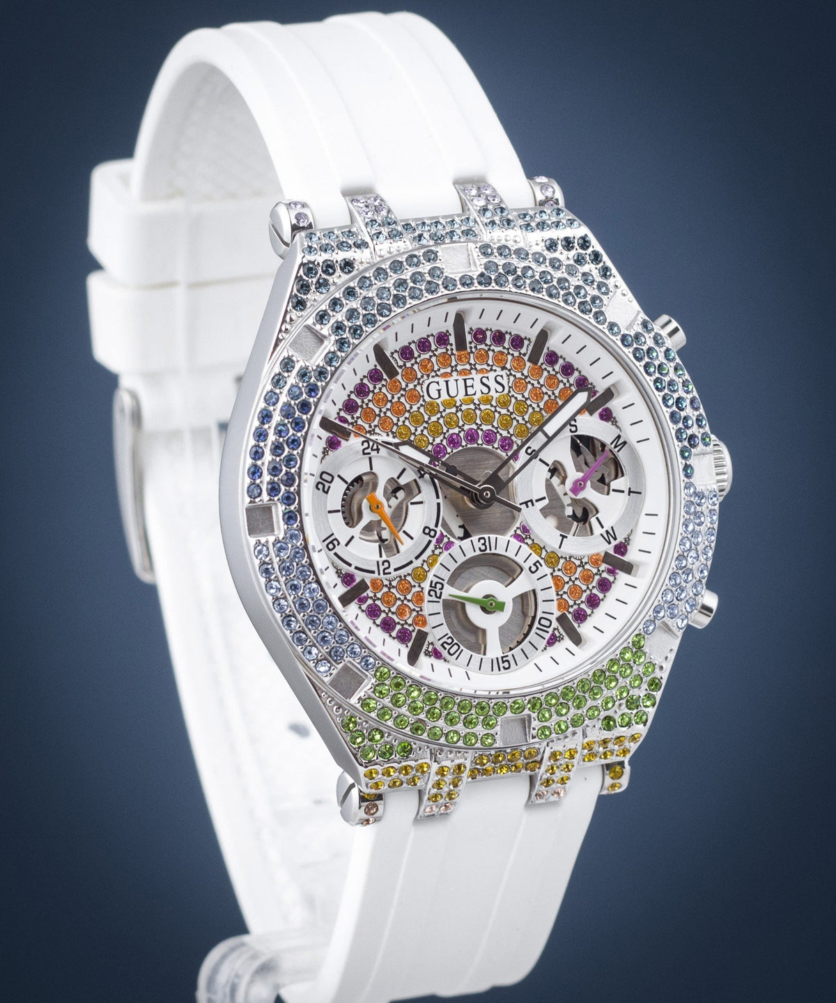  Shop Authentic Guess Glitz Pride Limited Edition White Dial White Rubber Strap Watch for Women - GW0407L4 - Luxxuri