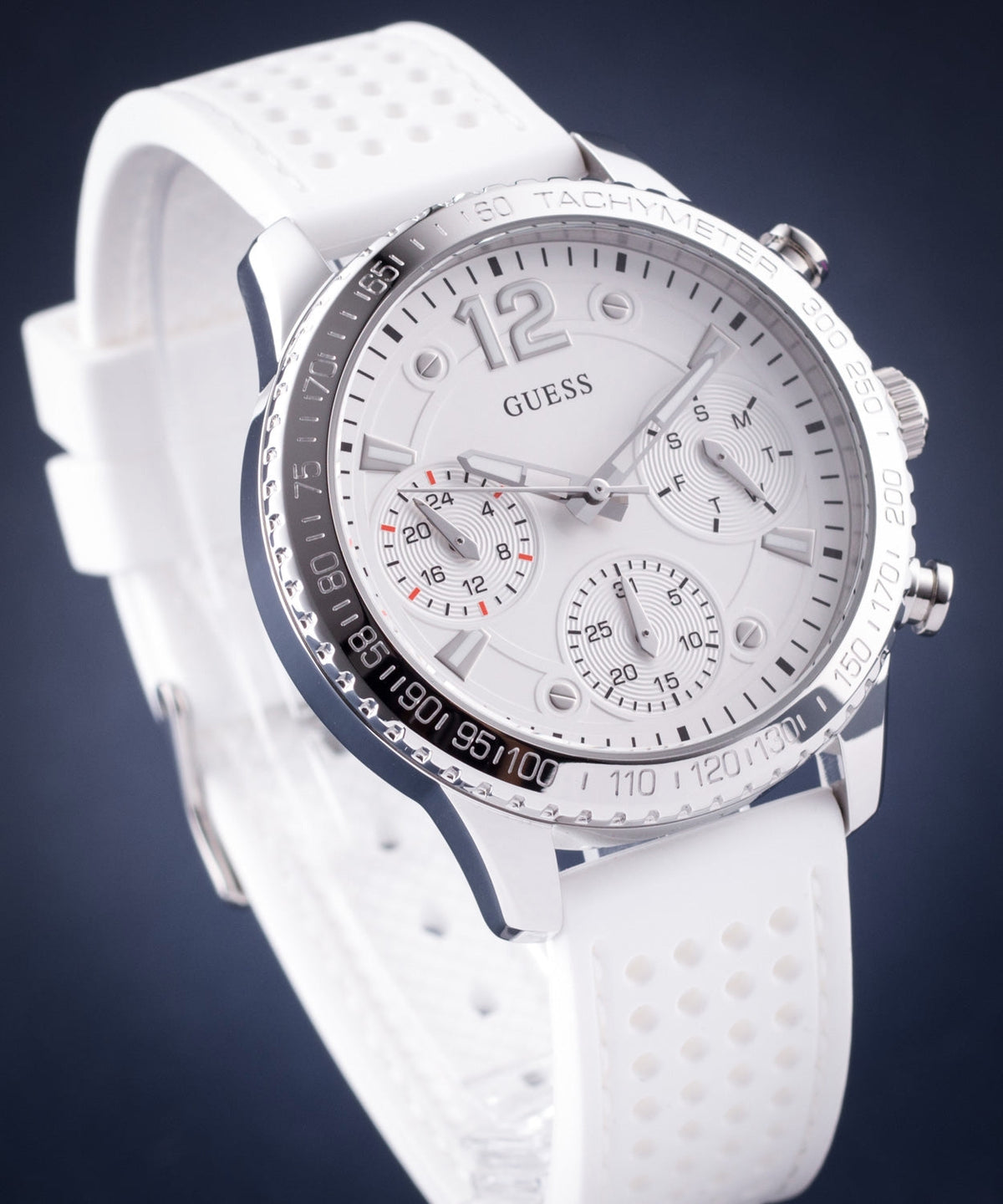  Shop Authentic Guess Marina Quartz White Dial White Rubber Strap Watch For Women - W1025L1 - Luxxuri