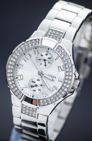  Shop Authentic Guess Mini Prism Diamonds Silver Dial Silver Steel Strap Watch for Women - W12638L1 - Luxxuri