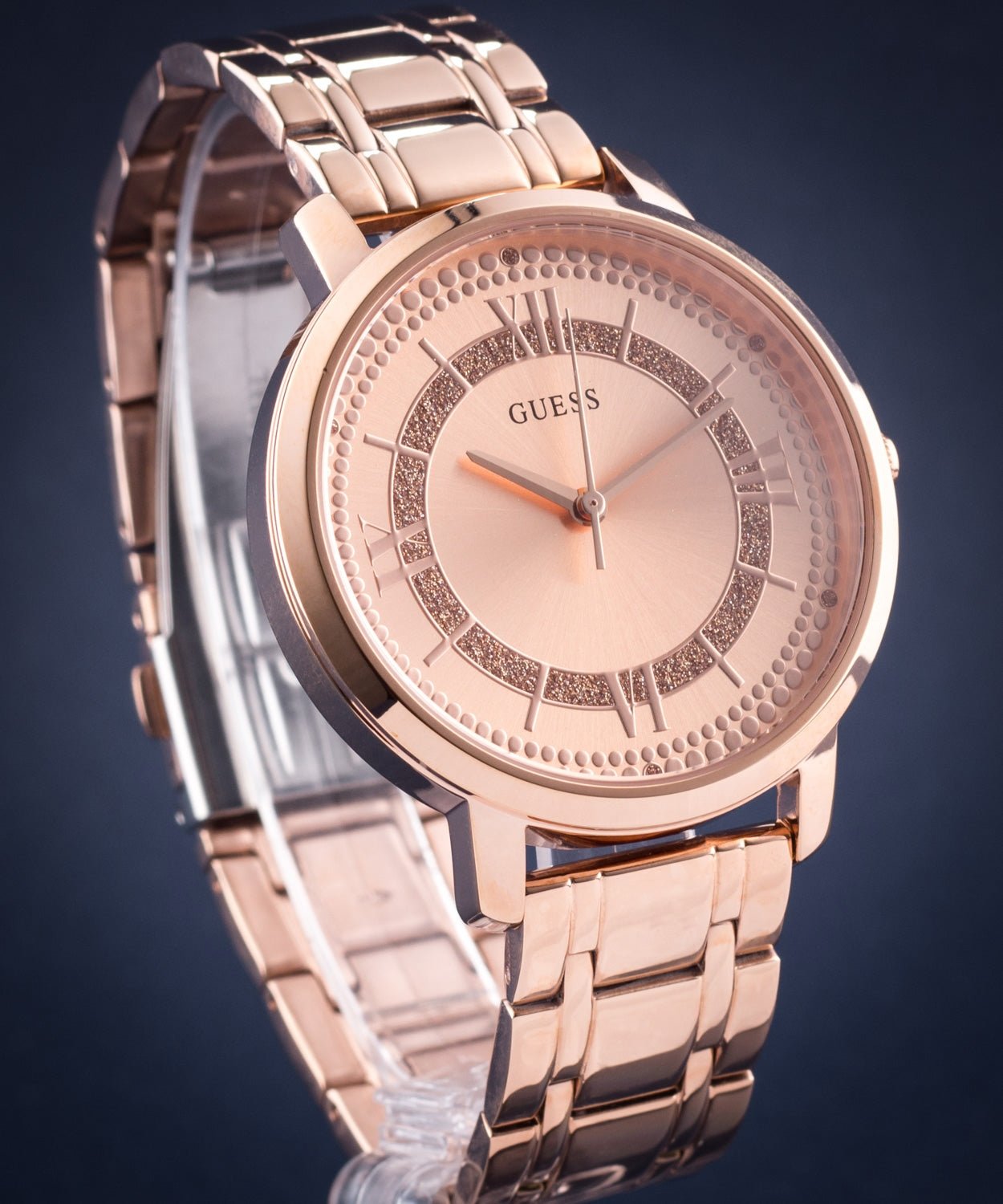  Shop Authentic Guess Montauk Rose Gold Dial Rose Gold Steel Strap Watch For Women - W0933L3 - Luxxuri