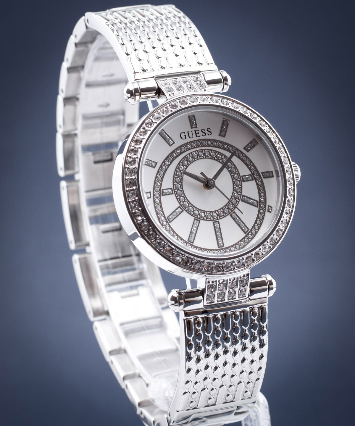  Shop Authentic Guess Muse Quartz White Dial Silver Steel Strap Watch For Women - W1008l1 - Luxxuri