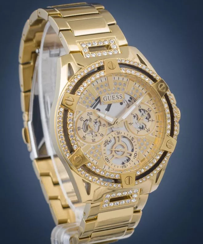  Shop Authentic Guess Queen Quartz Gold Dial Gold Steel Strap Watch For Women - GW0464L2 - Luxxuri