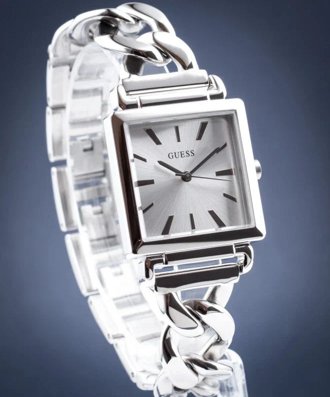  Shop Authentic Guess Vanity Silver Dial Silver Steel Strap Watch for Women - W1029L1 - Luxxuri