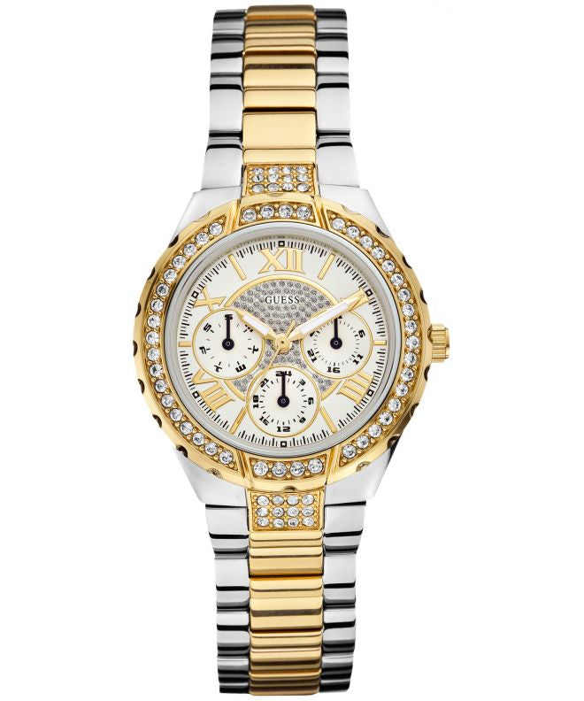 Shop Authentic Guess Viva Diamonds Silver Dial Two Tone Steel Strap Watch for Women - W0111L5 - Luxxuri