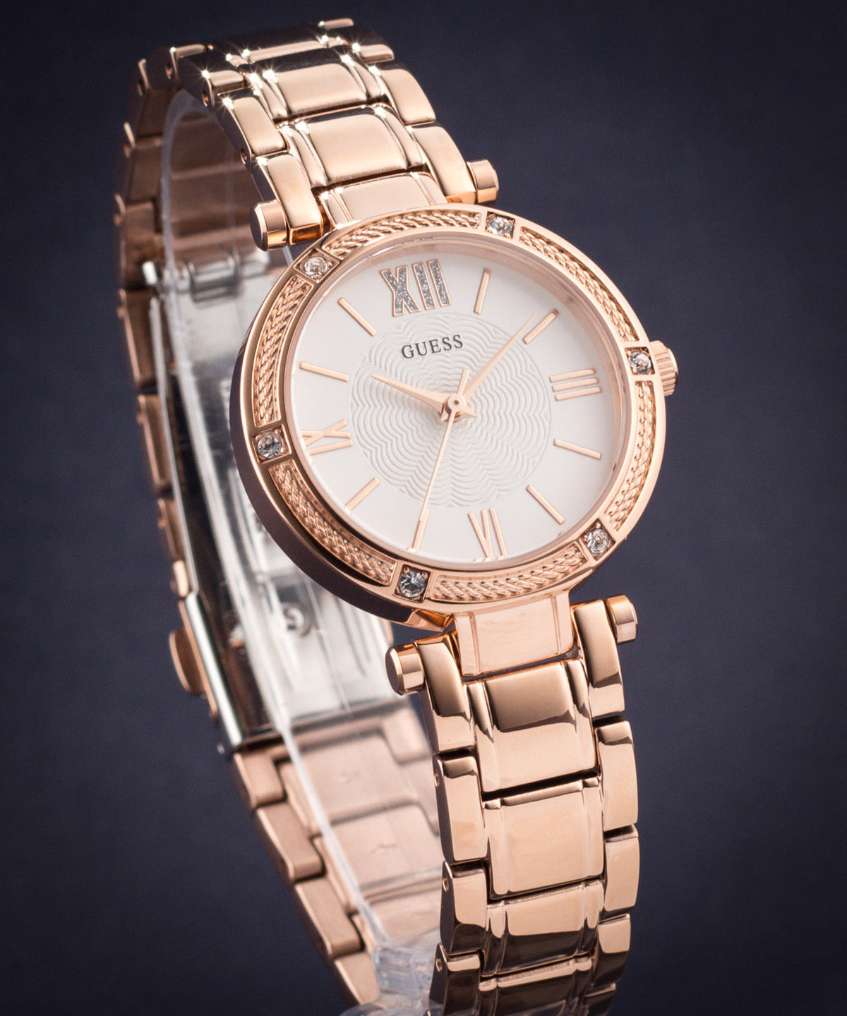 Shop Authentic Guess Park Ave White Dial Rose Gold Steel Strap Watch for Women - W0767L3 - Luxxuri