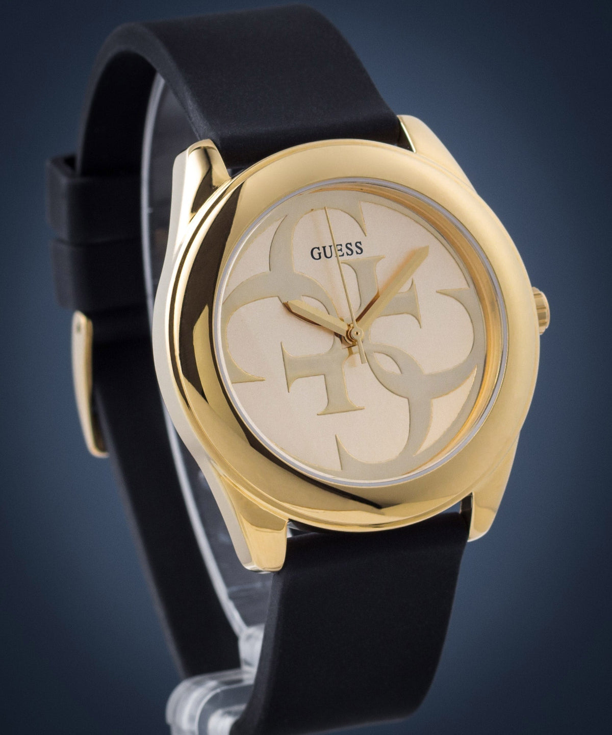  Shop Authentic Guess G Twist Gold Dial Black Leather Strap Watch for Women - W0911L3 - Luxxuri
