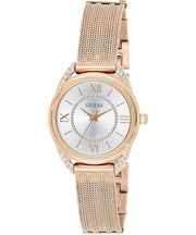  Shop Authentic Guess Whisper Silver Dial Rose Gold Mesh Bracelet Watch for Women - W1084L3 - Luxxuri
