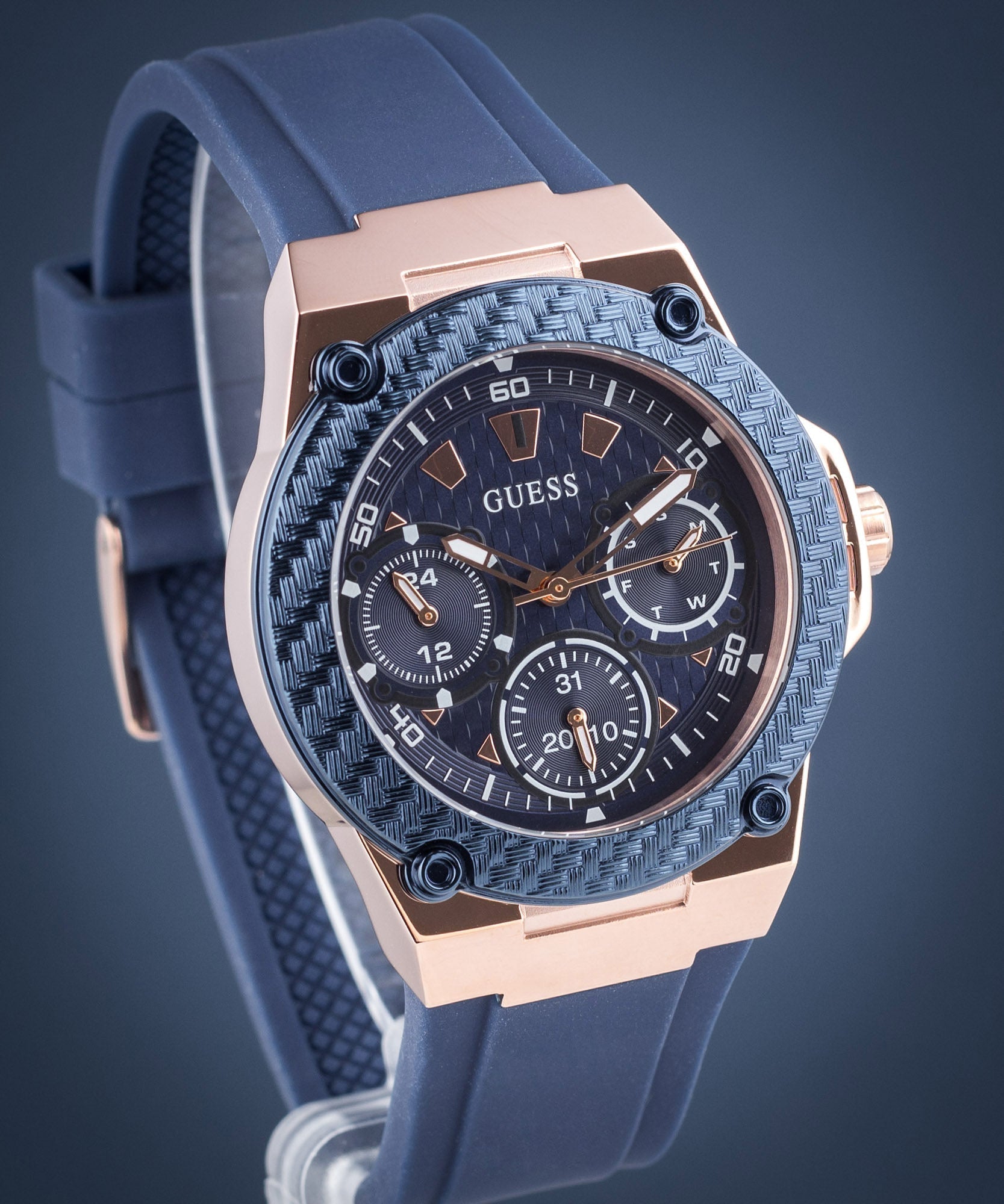  Shop Authentic Guess Zena Blue Dial Blue Silicone Strap Watch For Women - W1094L2 - Luxxuri