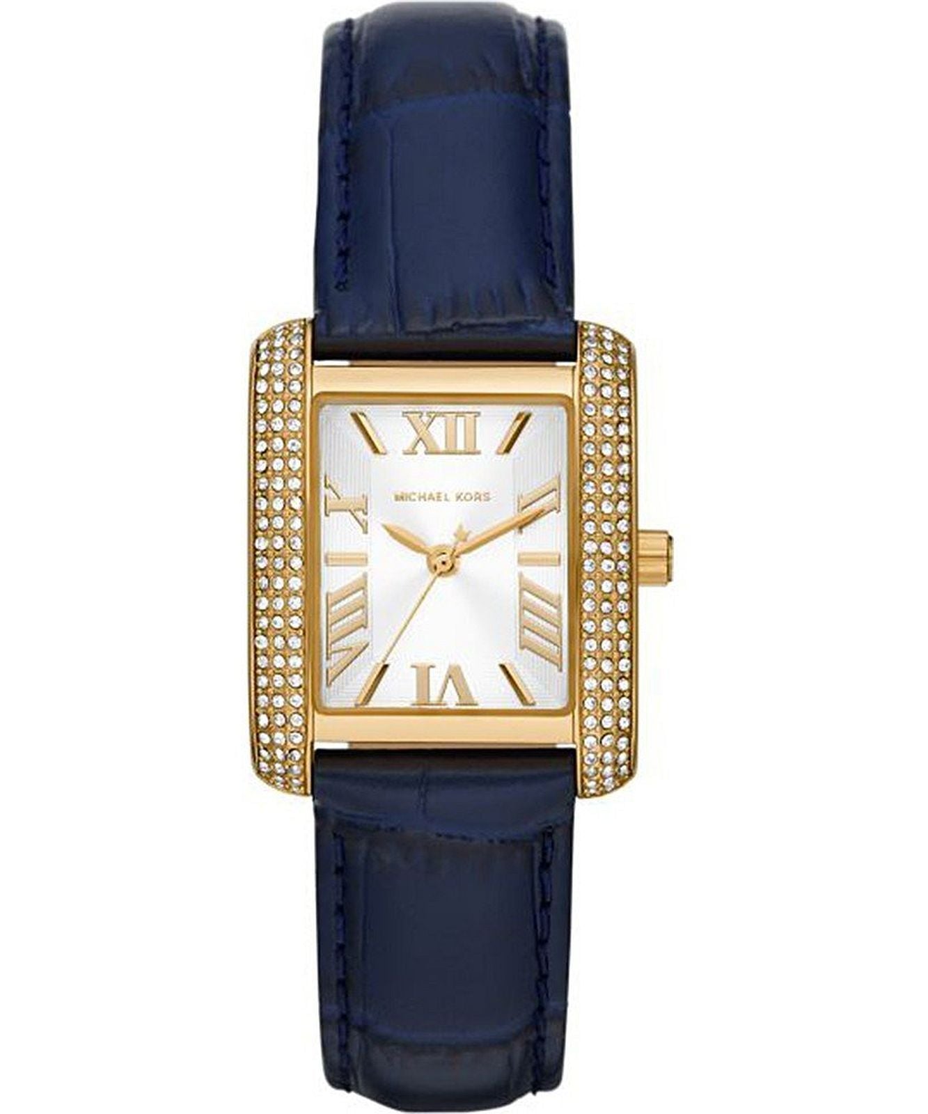  Shop Authentic Michael Kors Emery Quartz Diamond Silver Dial Blue Leather Strap Watch For Women - MK2982 - Luxxuri