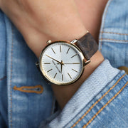  Shop Authentic Michael Kors Pyper Quartz Silver Dial Brown Leather Strap Watch For Women - MK2857 - Luxxuri
