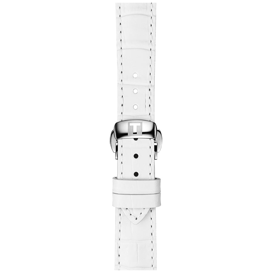  Shop Authentic Tissot T-Classic Powermatic 80 Mother of Pearl Silver Dial White Leather Strap Watch For Women - T108.208.26.117.00 - Luxxuri