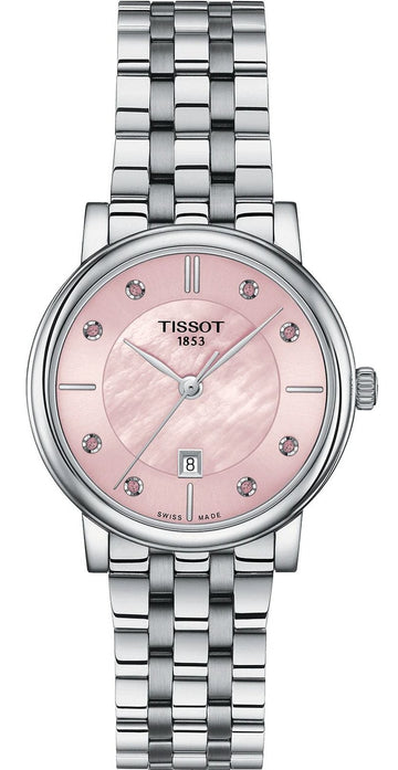  Shop Authentic Tissot Carson Premium Lady Mother of Pearl Pink Dial Silver Steel Strap Watch For Women - T122.210.11.159.00 - Luxxuri