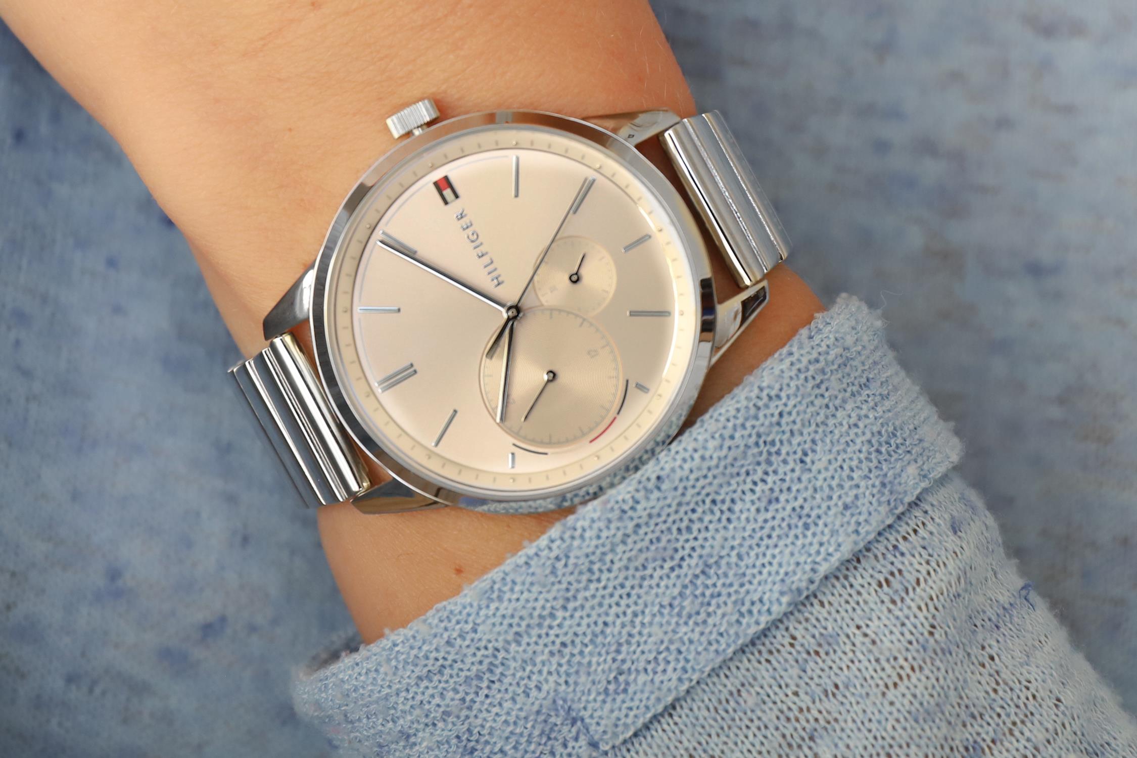  Shop Authentic Tommy Hilfiger Brooke Pink Dial Silver Steel Strap Watch for Women - 1782020 - Luxxuri