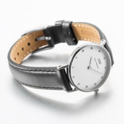  Shop Authentic Daniel Wellington Classy Sheffield White Dial Black Leather Strap Watch For Women - DW00100068 - Luxxuri