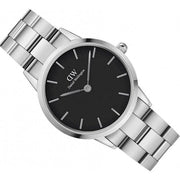  Shop Authentic Daniel Wellington Iconic Link Black Dial Silver Steel Strap Watch for Women - DW00100204 - Luxxuri