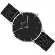  Shop Authentic Daniel Wellington Petite Ashfield Black Dial Black Mesh Strap Watch For Women - DW00100308 - Luxxuri