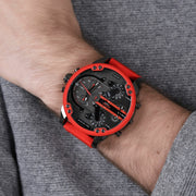  Shop Authentic Diesel Mr Daddy 2.0 Black Dial Red Steel Strap Watch For Men - DZ7370 - Luxxuri