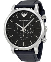  Shop Authentic Emporio Armani Luigi Chronograph Black Dial Black Leather Watch For Men - AR1828 - Luxxuri