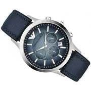  Shop Authentic Emporio Armani Classic Chronograph Blue Dial Blue Leather Strap Watch For Men - AR2473 - Luxxuri