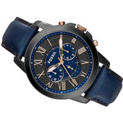  Shop Authentic Fossil Grant Chronograph Black Dial Blue Leather Strap Watch for Men - FS5061 - Luxxuri