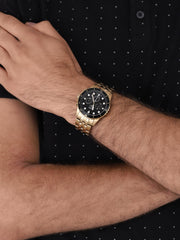  Shop Authentic Fossil FB-01 Chronograph Black Dial Gold Steel Strap Watch for Men - FS5836 - Luxxuri