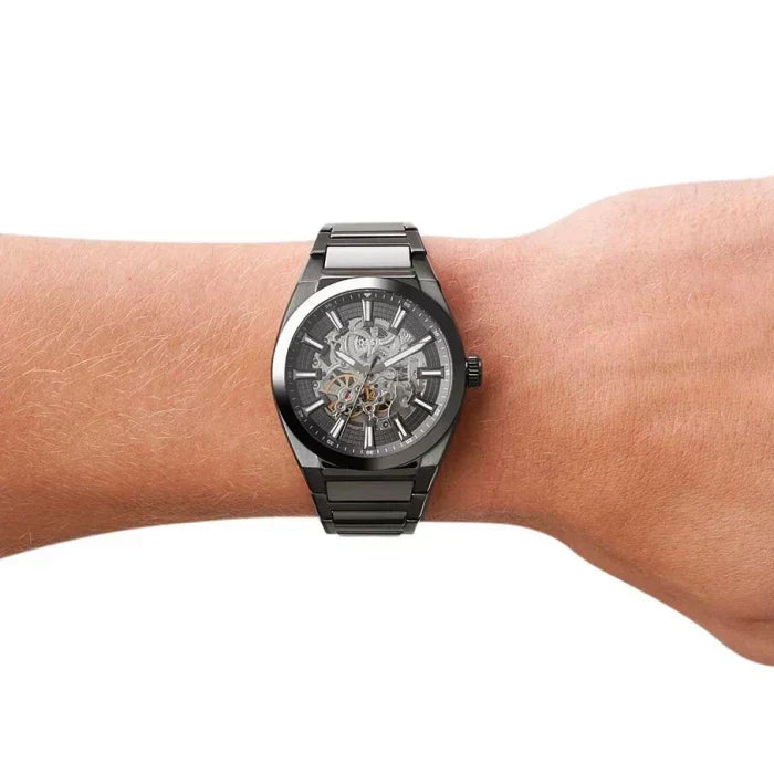  Shop Authentic Fossil Everett Automatic Skeleton Grey Dial Grey Steel Strap Watch for Men - ME3206 - Luxxuri